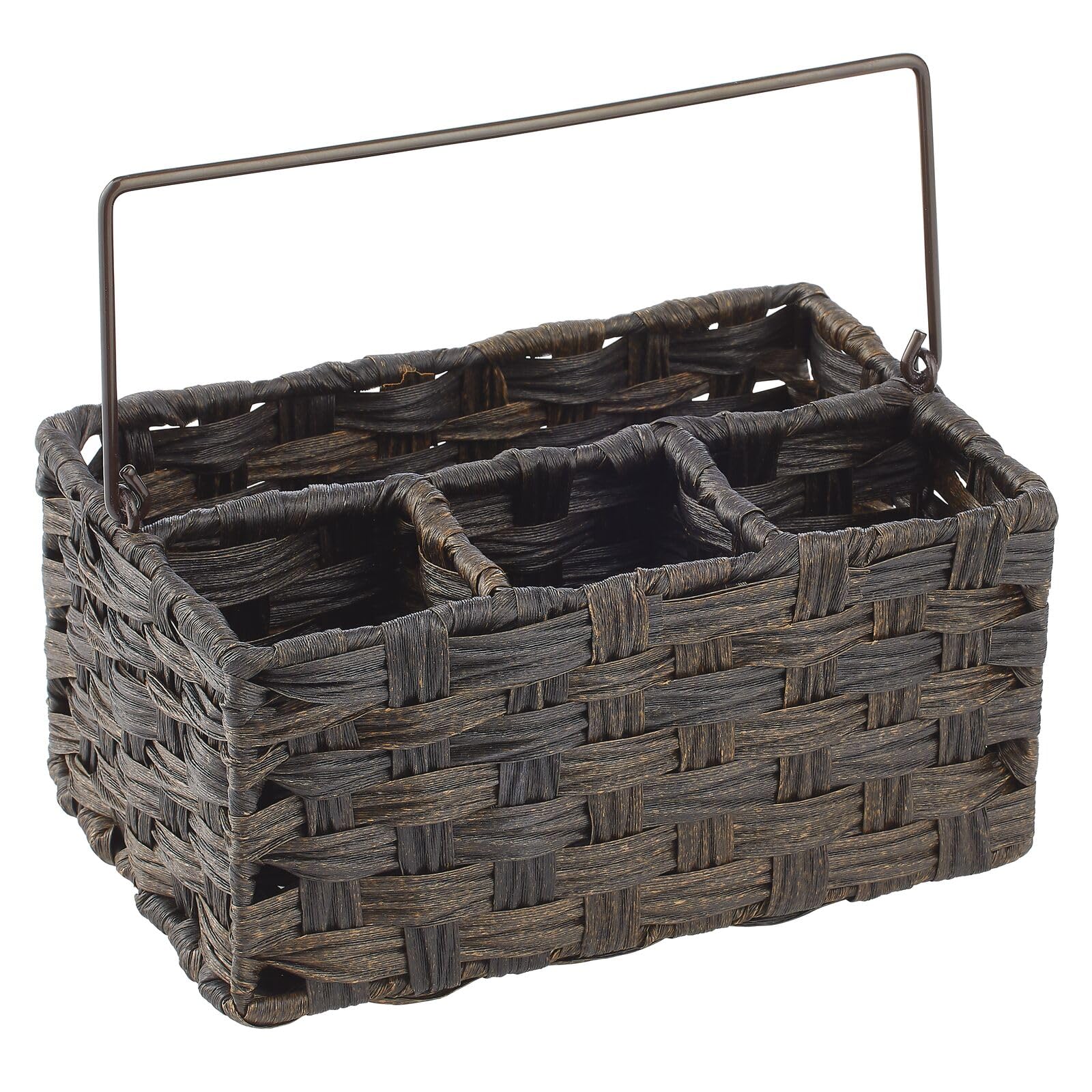 Foto 7 | Organizador De Almacenamiento Mdesign De Plástico Tejido Para Cubiertos  Color Marrón - Venta Internacional.