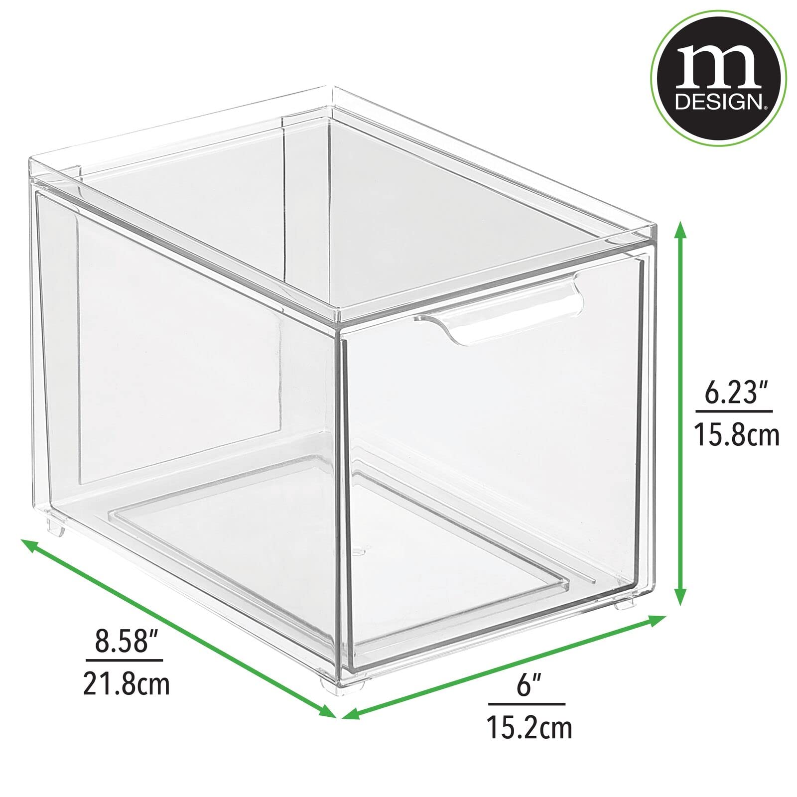 Foto 5 pulgar | Papelera De Almacenamiento Mdesign Lumiere Con Cajón Extraíble  Paquete De 4  Transparente - Venta Internacional.