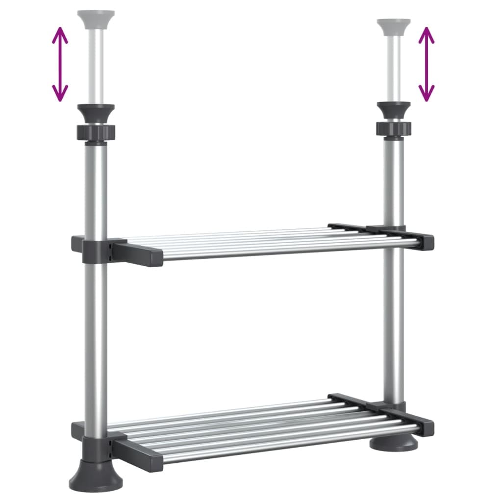 Foto 5 | Estante De Cocina Vidaxl  Marco Ajustable De Aluminio Plateado - Venta Internacional.