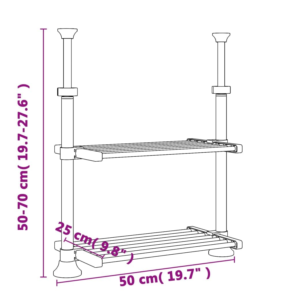 Foto 7 | Estante De Cocina Vidaxl  Marco Ajustable De Aluminio Plateado - Venta Internacional.