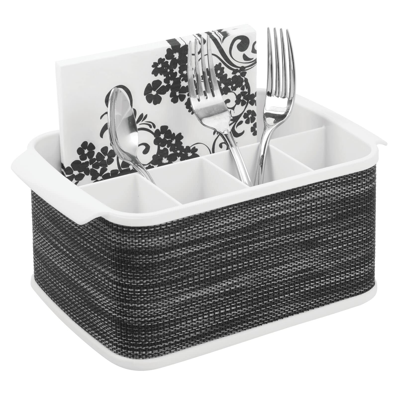 Foto 2 pulgar | Organizador De Almacenamiento De Cubiertos Mdesign De Plástico Blanco/grafito - Venta Internacional.