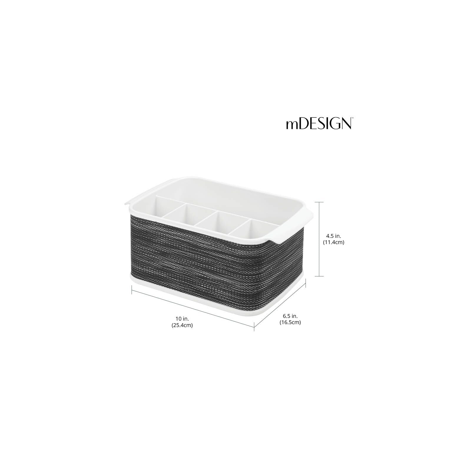 Foto 5 pulgar | Organizador De Almacenamiento De Cubiertos Mdesign De Plástico Blanco/grafito - Venta Internacional.