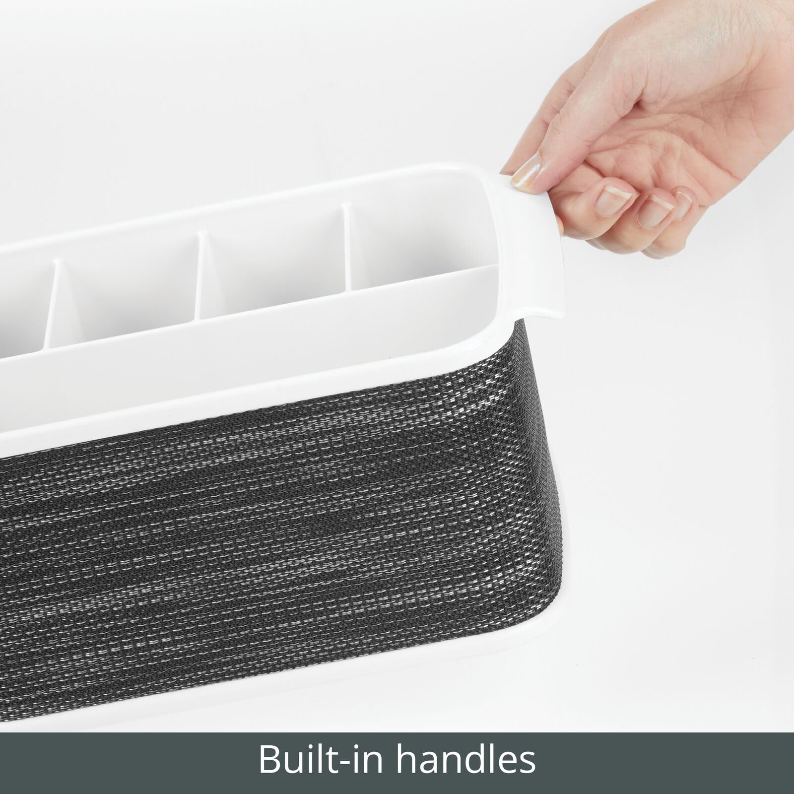 Foto 7 pulgar | Organizador De Almacenamiento De Cubiertos Mdesign De Plástico Blanco/grafito - Venta Internacional.