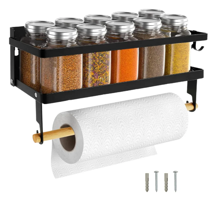 Estante Xtellar Repisa Cocina Para Almacenar Especias Magnético Color Negro