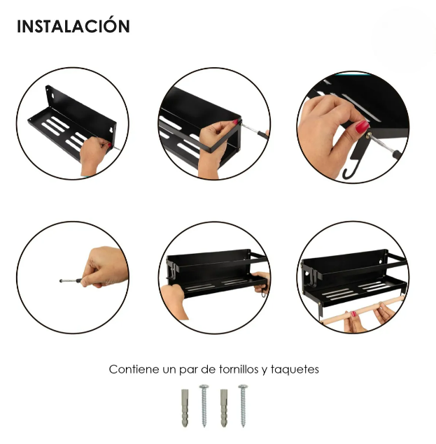Foto 5 pulgar | Estante Xtellar Repisa Cocina Para Almacenar Especias Magnético Color Negro