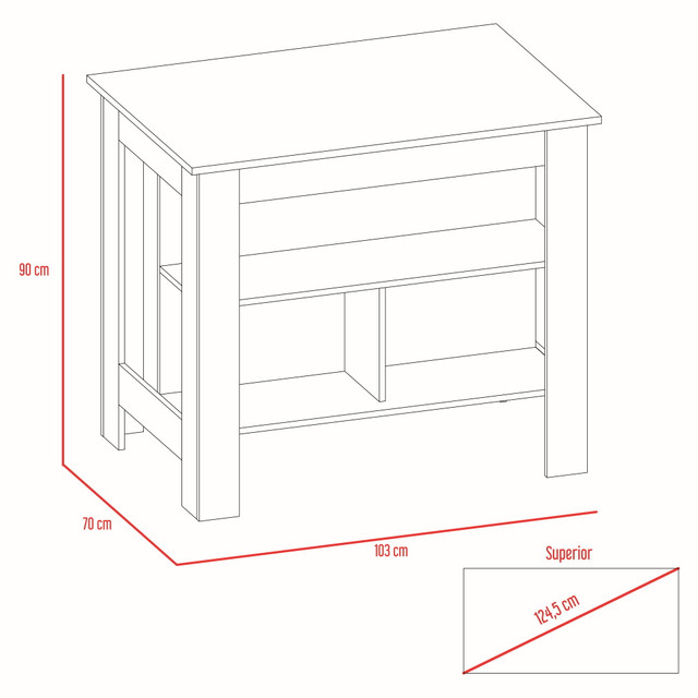 Foto 7 pulgar | Mueble Auxiliar Cocina Cala color Blanco con Duna Carga Max 40 KG