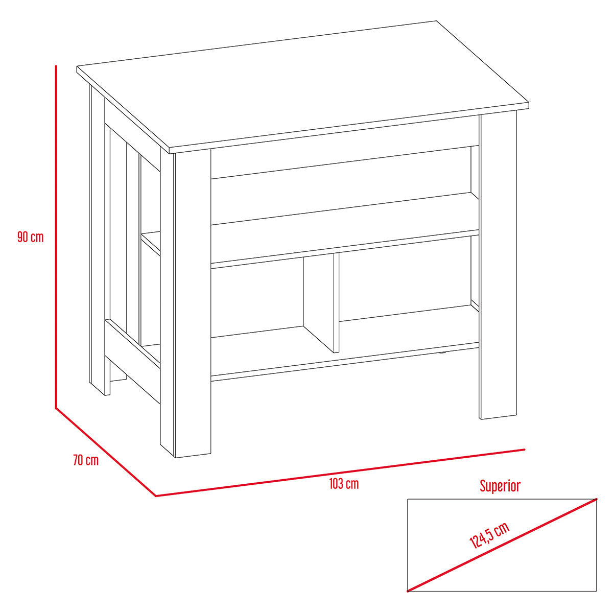 Foto 8 pulgar | Mueble Auxiliar Cocina Cala color Blanco con Duna Carga Max 40 KG