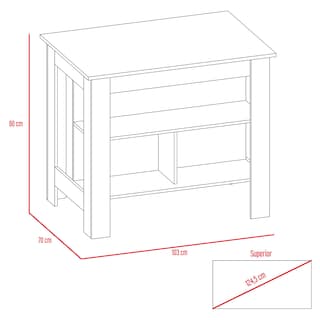 Foto 7 | Mueble Auxiliar Cocina Cala color Blanco con Duna Carga Max 40 KG