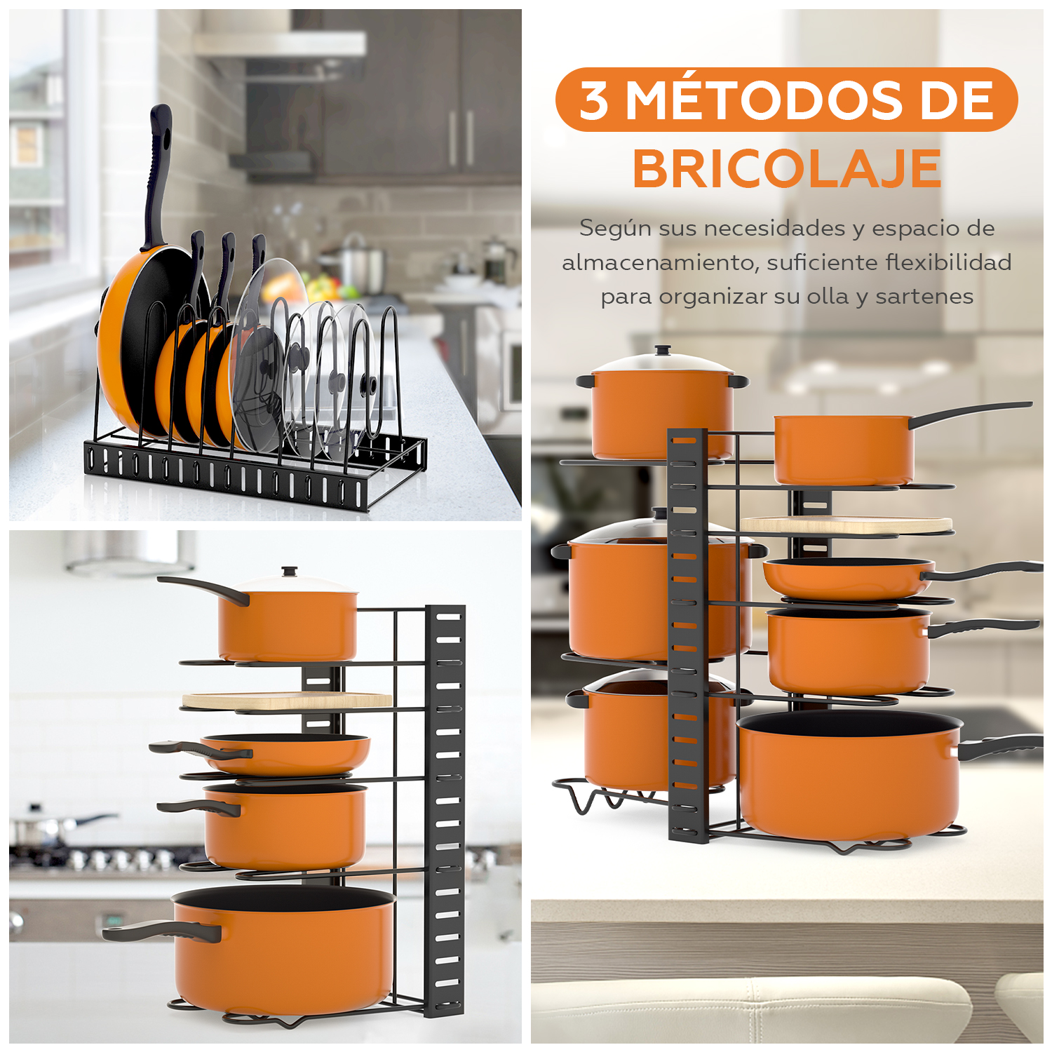 Foto 3 pulgar | Estante Organizador Ajustable Sangkee para Ollas y Sartenes de 8 Repisas K100049