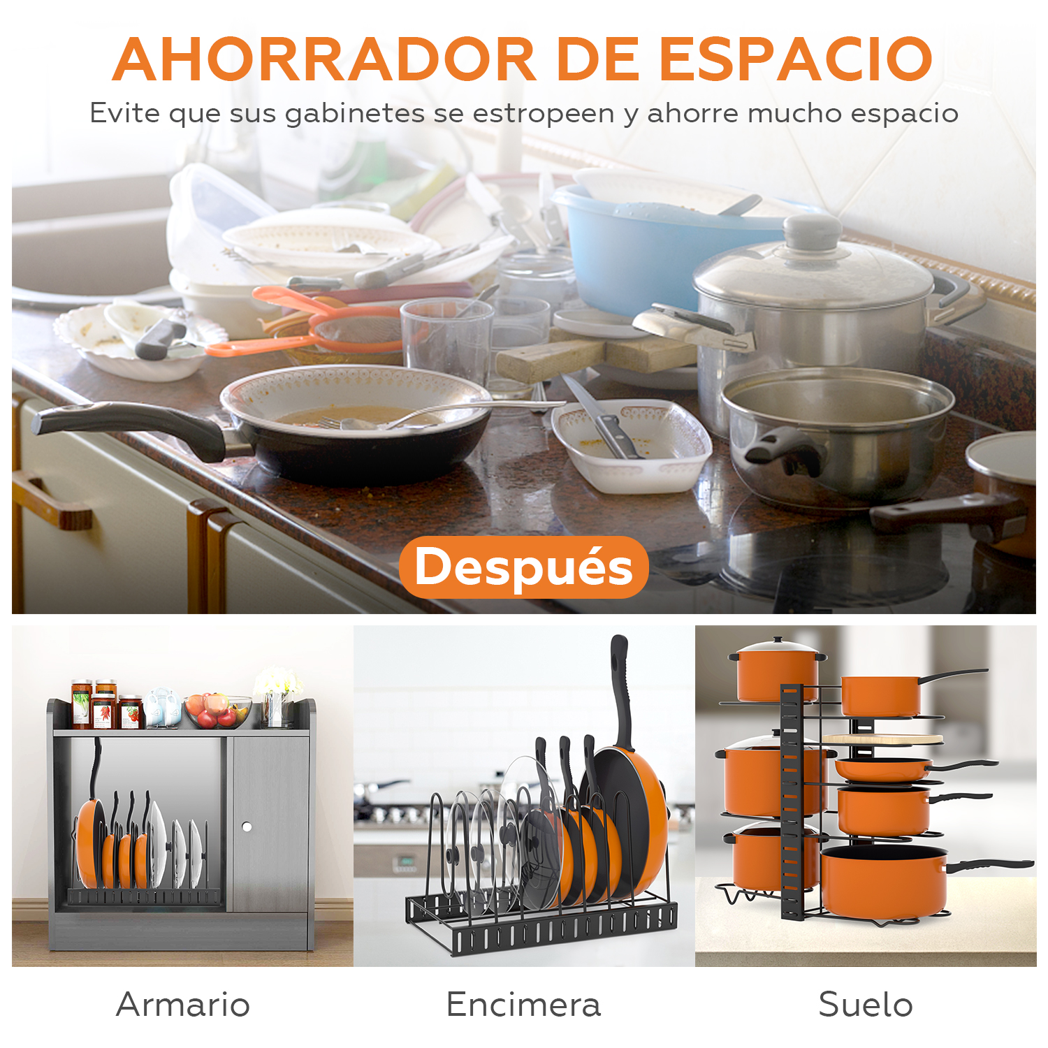 Foto 4 pulgar | Estante Organizador Ajustable Sangkee para Ollas y Sartenes de 8 Repisas K100049