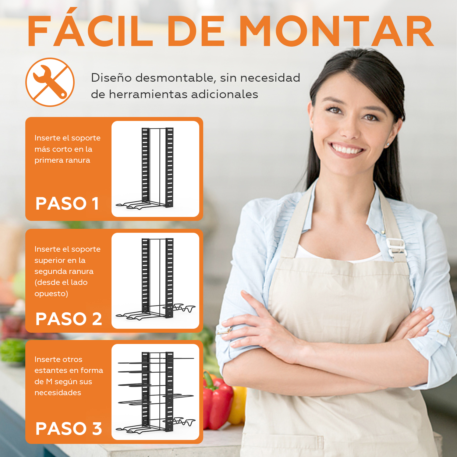 Foto 5 pulgar | Estante Organizador Ajustable Sangkee para Ollas y Sartenes de 8 Repisas K100049