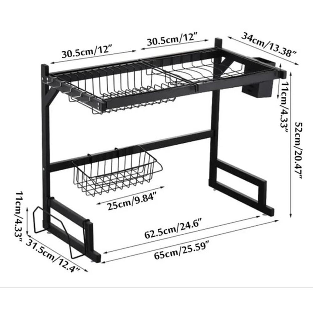 Foto 5 pulgar | Escurridor y Organizador de Trastes Acero Inoxidable Negro Mate