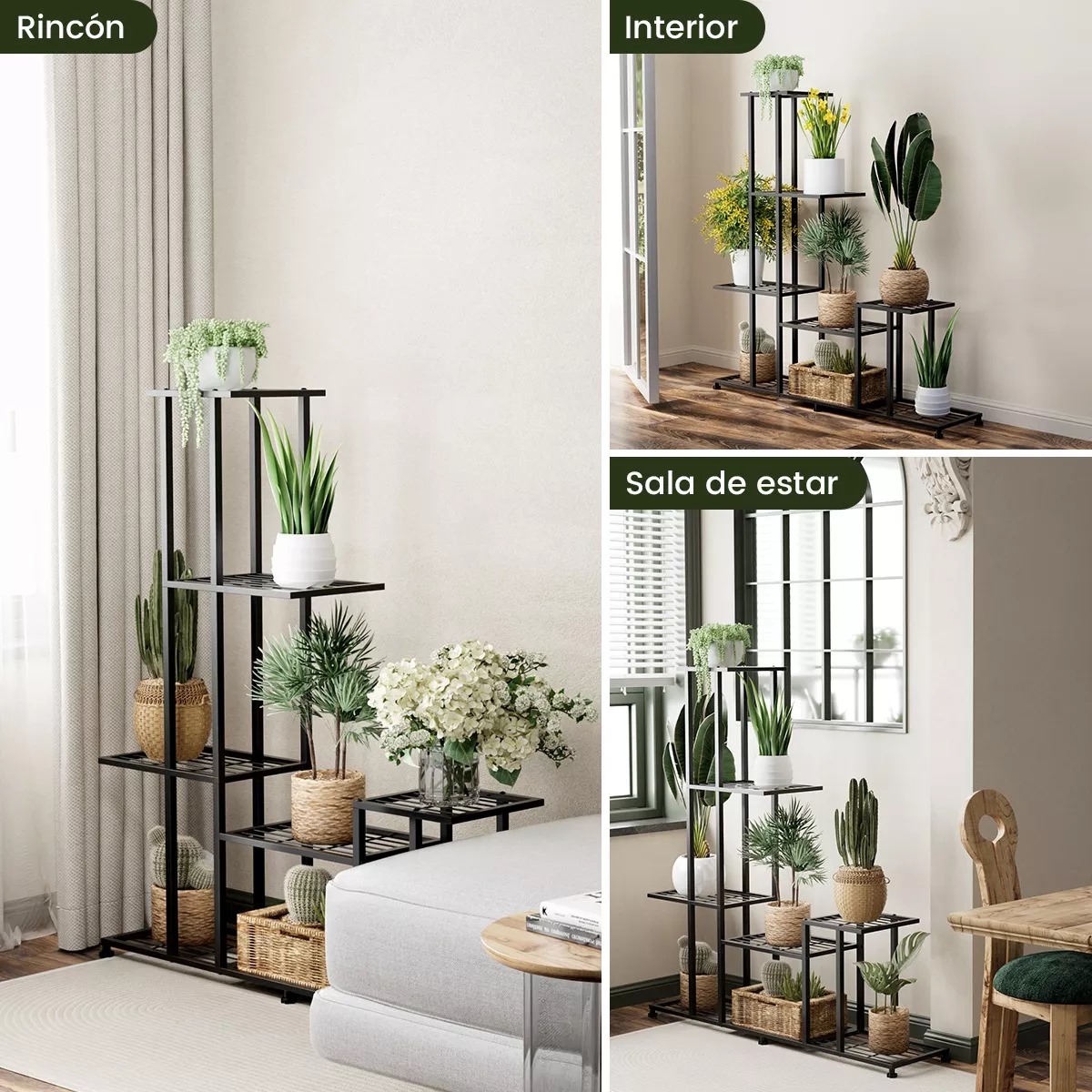 Foto 4 pulgar | Soporte de Metal Belug para Plantas 5 Niveles Negro