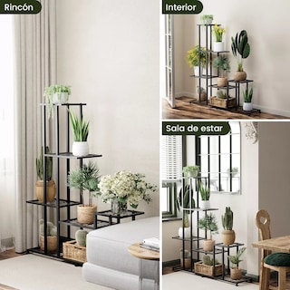Foto 3 | Soporte de Metal Belug para Plantas 5 Niveles Negro