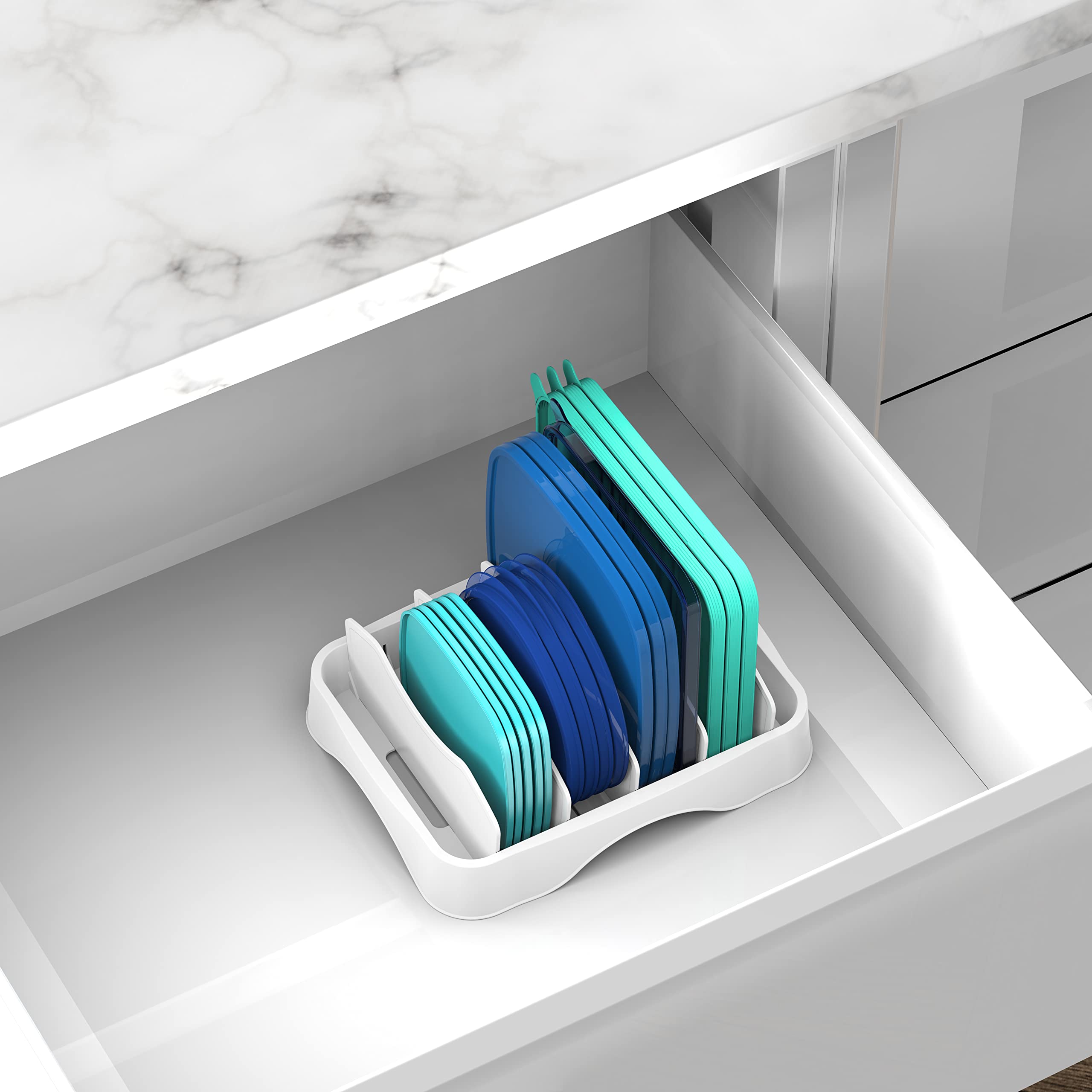 Foto 6 pulgar | Organizador de Tapas Simple Houseware Blanco-Venta Internacional