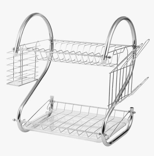 Foto 2 pulgar | Escurridor De Cubiertos De Cocina Trastes Cromado Moderno