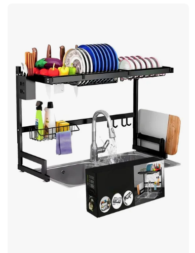Foto 2 pulgar | Escurridor De Trastes Platos Fregadero Organizador Cocina Color Negro