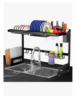 Foto 3 | Escurridor De Trastes Platos Fregadero Organizador Cocina Color Negro