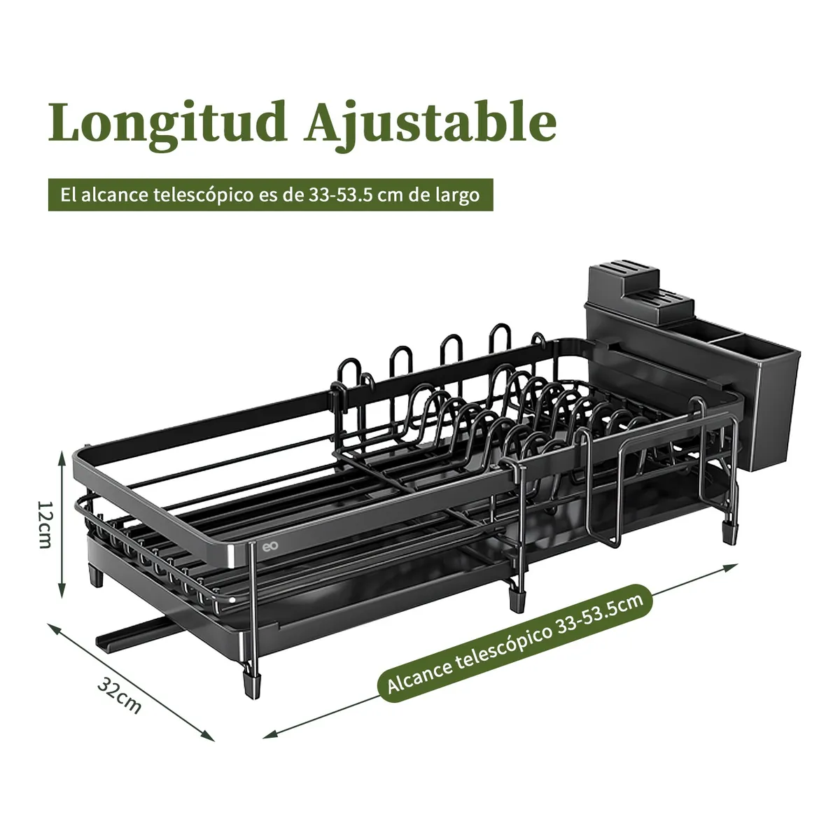 Foto 4 pulgar | Escurridor de Trastes Expandible en Acero Inoxidable Eo Safe Imports Esi-20611 Negro