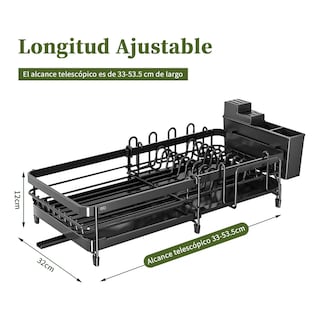 Foto 3 | Escurridor de Trastes Expandible en Acero Inoxidable Eo Safe Imports Esi-20611 Negro