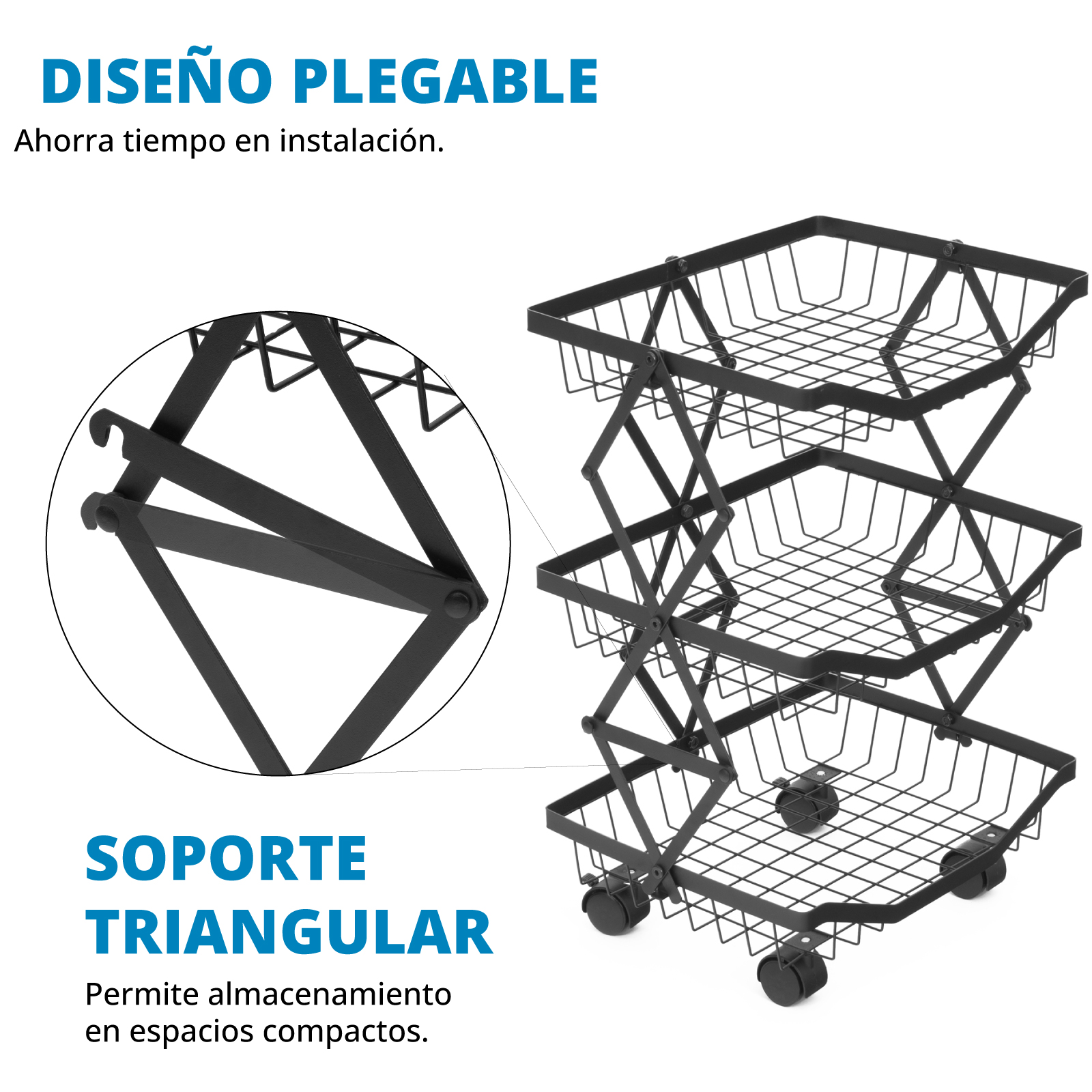 Foto 3 | Anaquel de Almacenamiento Onof Plegable 3 Niveles