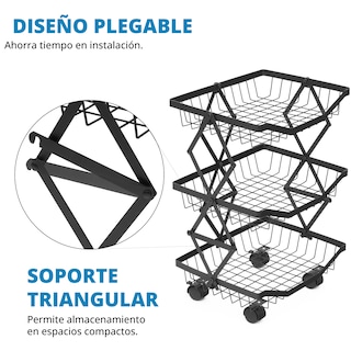 Foto 3 | Anaquel de Almacenamiento Onof Plegable 3 Niveles