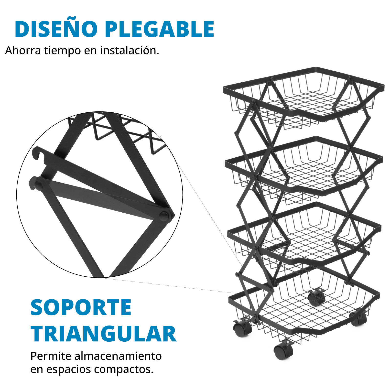Foto 4 pulgar | Organizador Plegable Multiusos Onof  4 Niveles color Negro