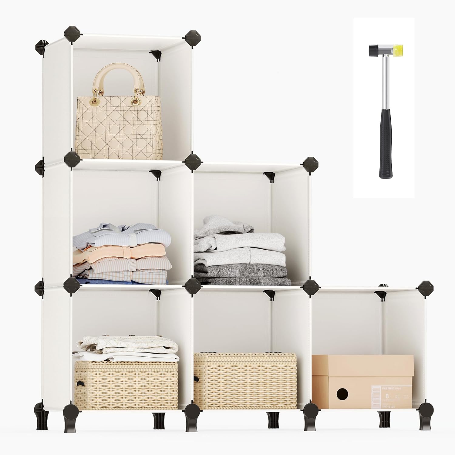 Unidad de Almacenamiento Modular Songmics Con 6 Compartimentos Blanca