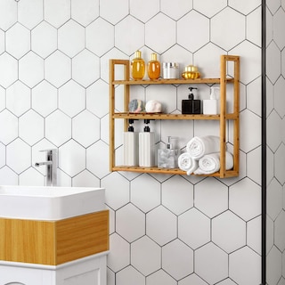 Foto 3 | Estante De Baño De Bambú Songmics De 3 Niveles Ajustable Ubcb13y