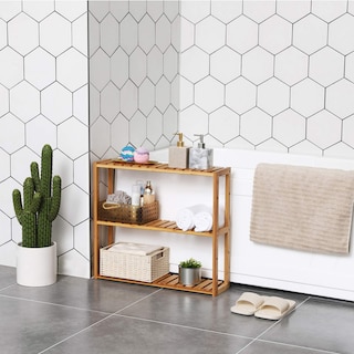 Foto 4 | Estante De Baño De Bambú Songmics De 3 Niveles Ajustable Ubcb13y