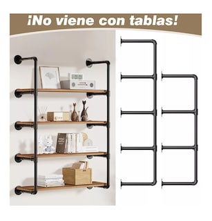 Foto 2 | Estantería Flotantes De Montaje 7 Niveles Para Pared De Hierro Negro