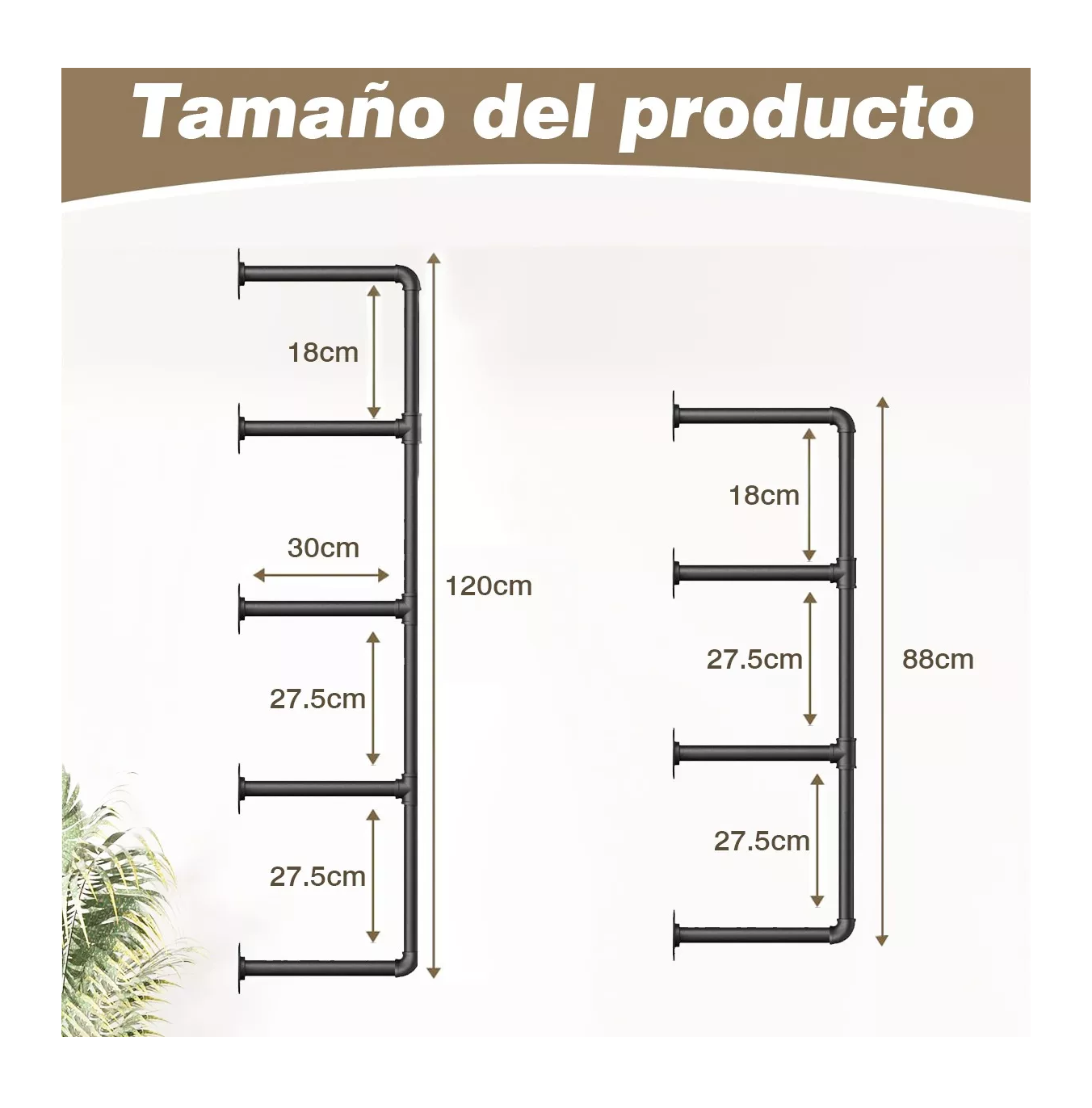 Foto 5 pulgar | Estantería Flotantes De Montaje 7 Niveles Para Pared De Hierro Negro