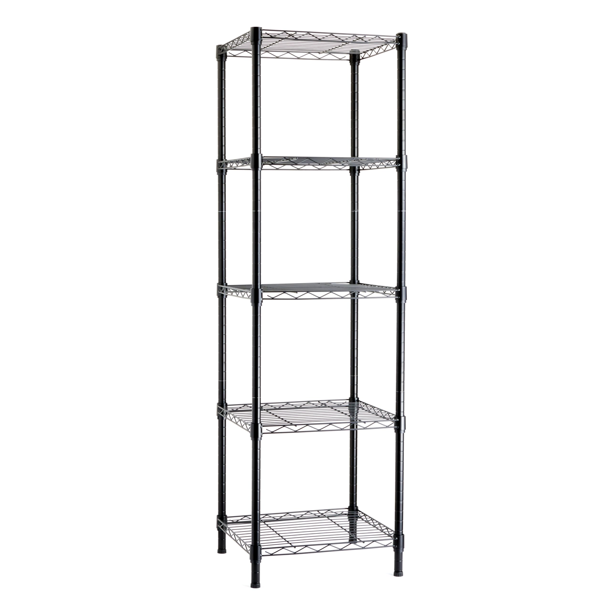 Estantería De Almacenamiento Amazon Basics Con 5 Estantes En Forma De Torre, Color Negro - Venta Internacional.