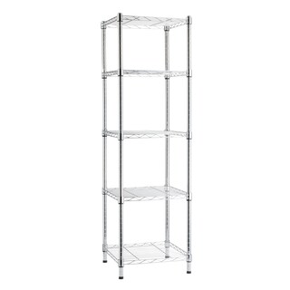 Foto 1 | Estantería De Almacenamiento Amazon Basics Con 5 Estantes En Forma De Torre, Cromada - Venta Internacional.
