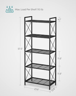 Foto 6 | Estante de Almacenamiento Songmics de Metal de 5 Niveles con Malla Densa - Venta Internacional