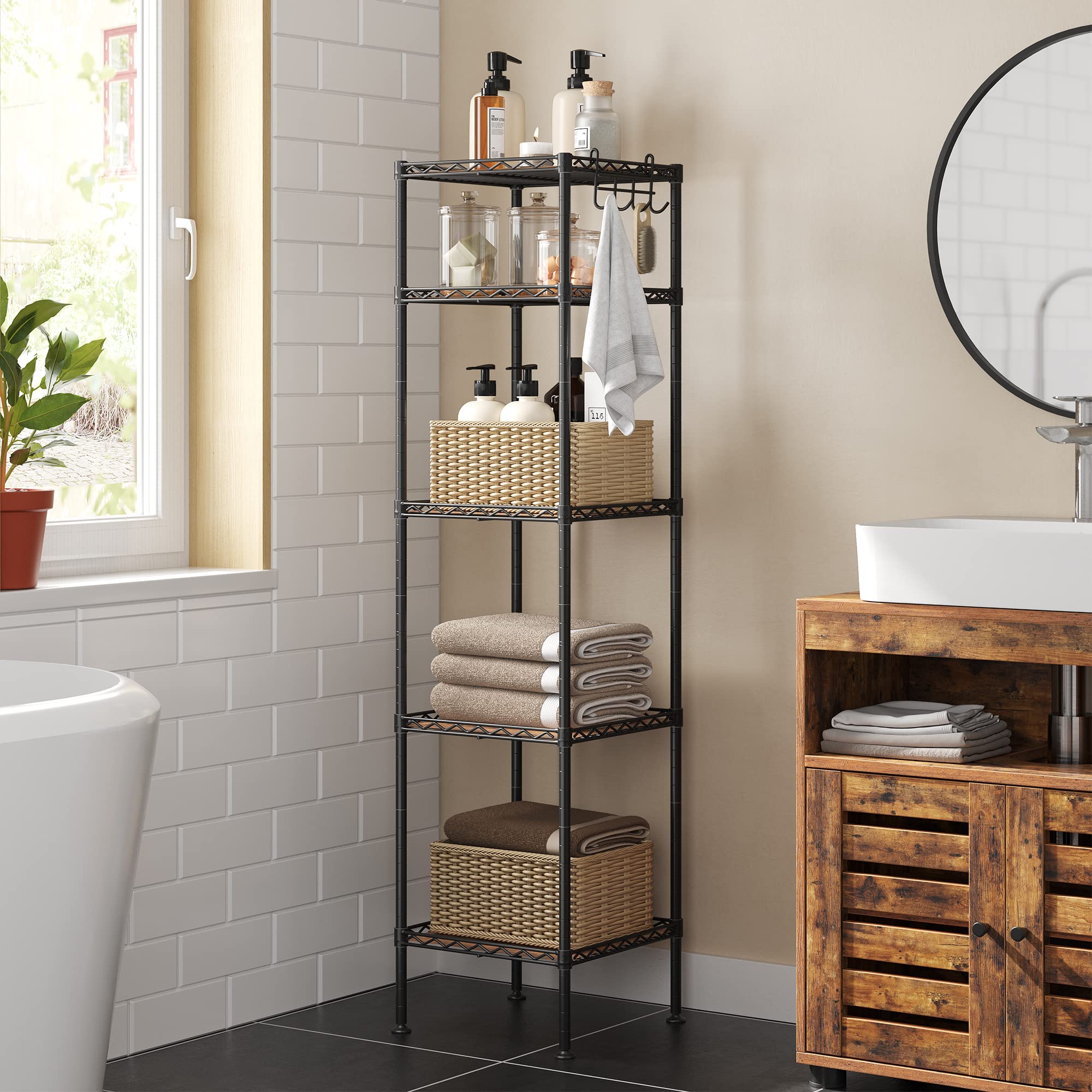 Foto 4 pulgar | Estantería de Baño Songmics de 5 Niveles Negro - Venta Internacional