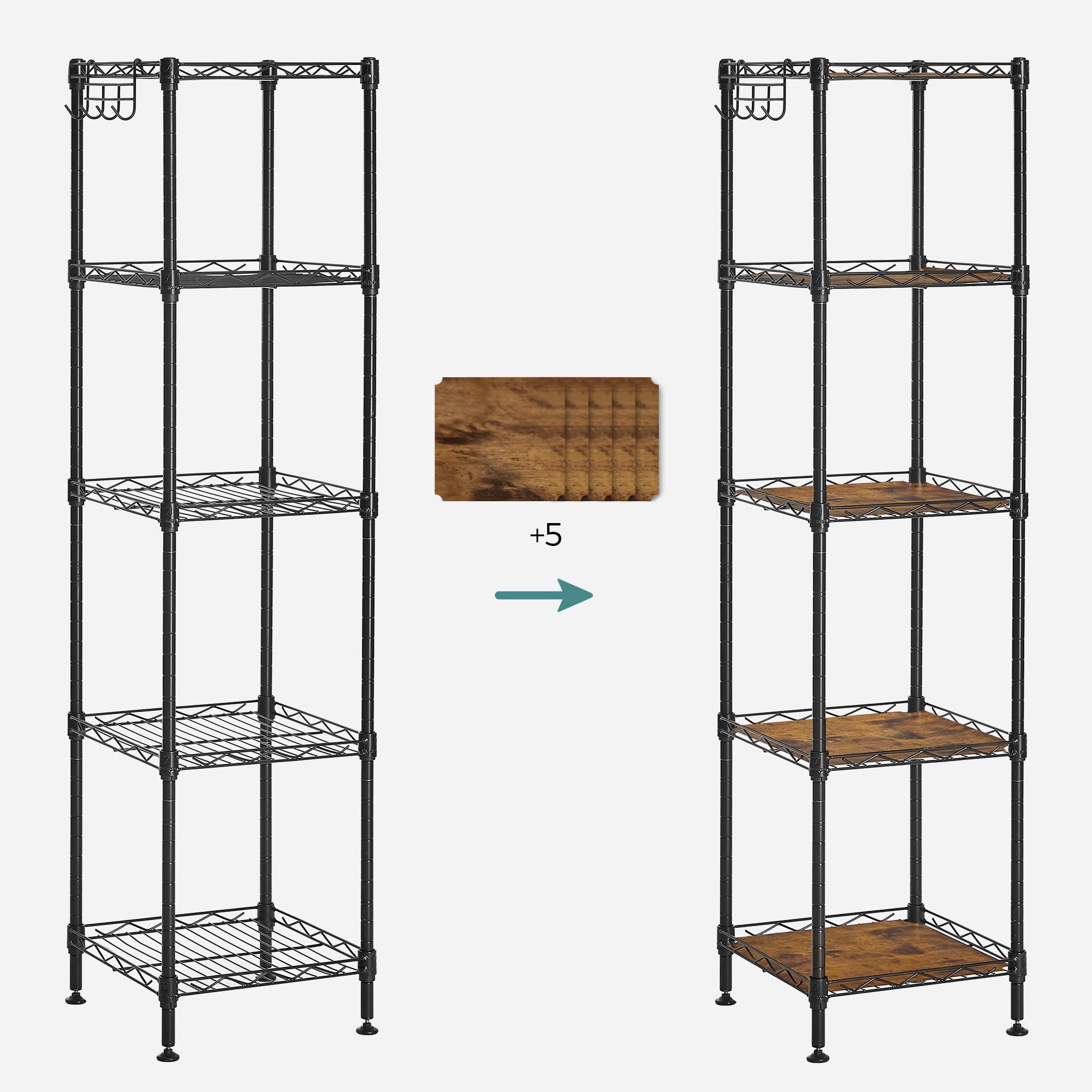 Foto 5 pulgar | Estantería de Baño Songmics de 5 Niveles Negro - Venta Internacional