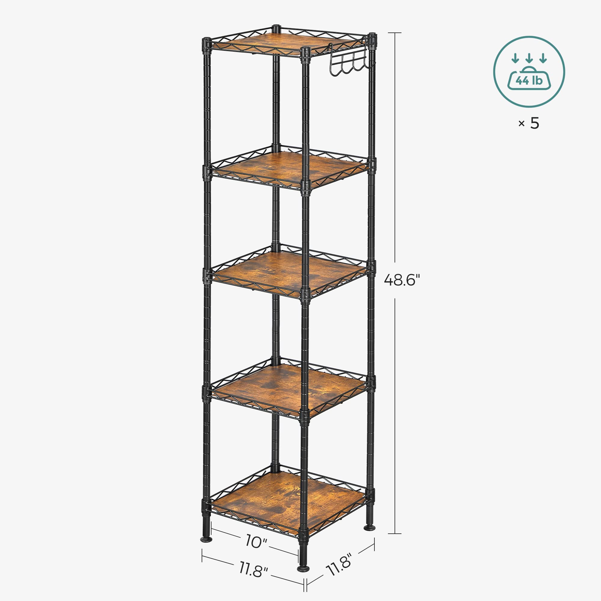 Foto 6 pulgar | Estantería de Baño Songmics de 5 Niveles Negro - Venta Internacional