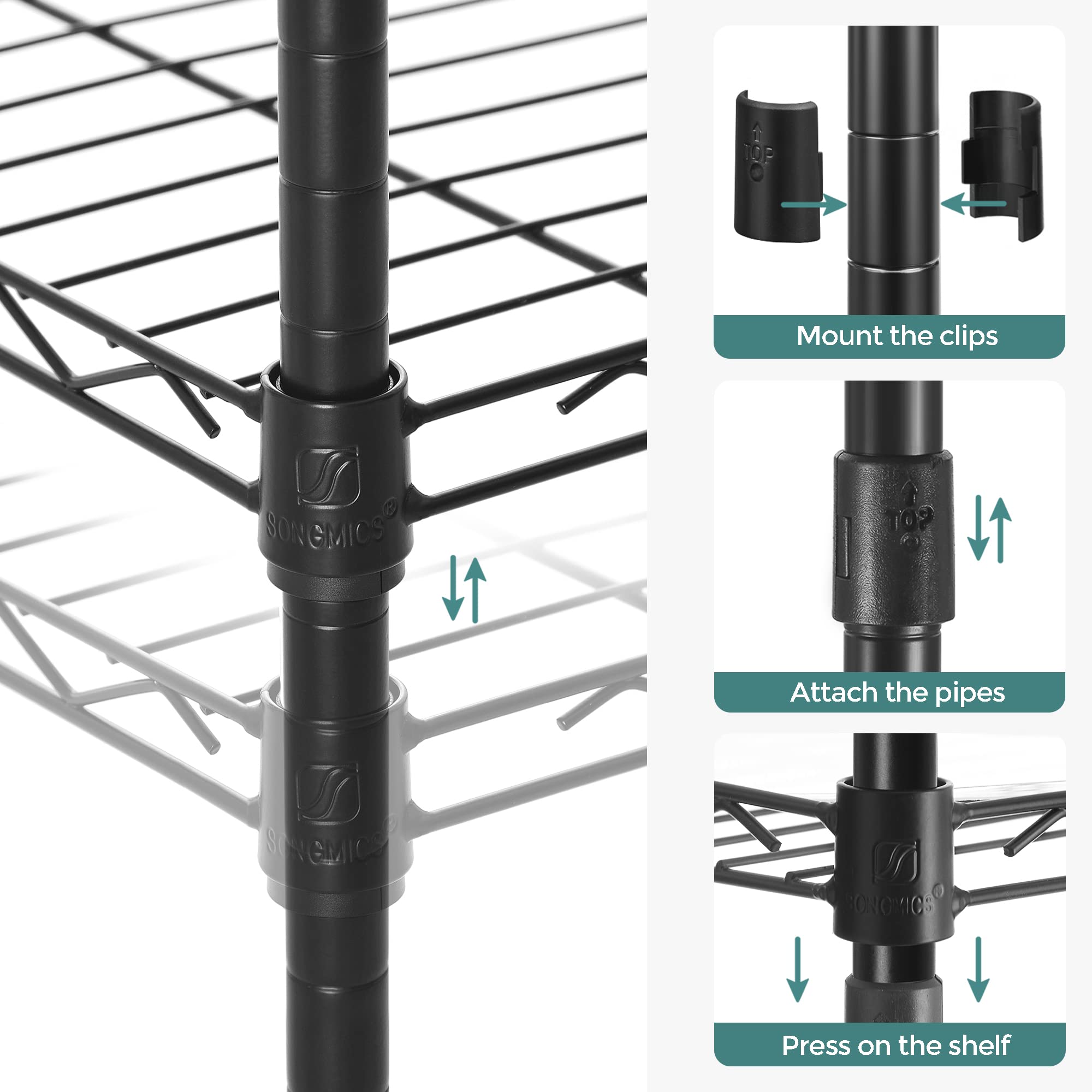 Foto 7 pulgar | Estantes de Almacenamiento Songmics 5 Niveles Negro - Venta Internacional