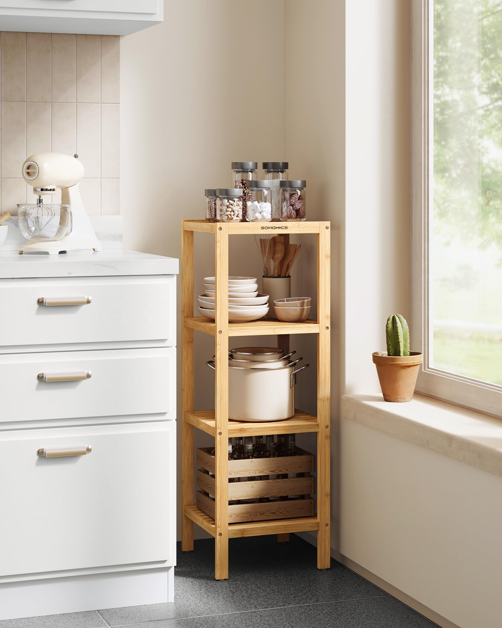 Foto 6 pulgar | Estante de Baño de Bambú Songmics de 4 Niveles - Venta Internacional