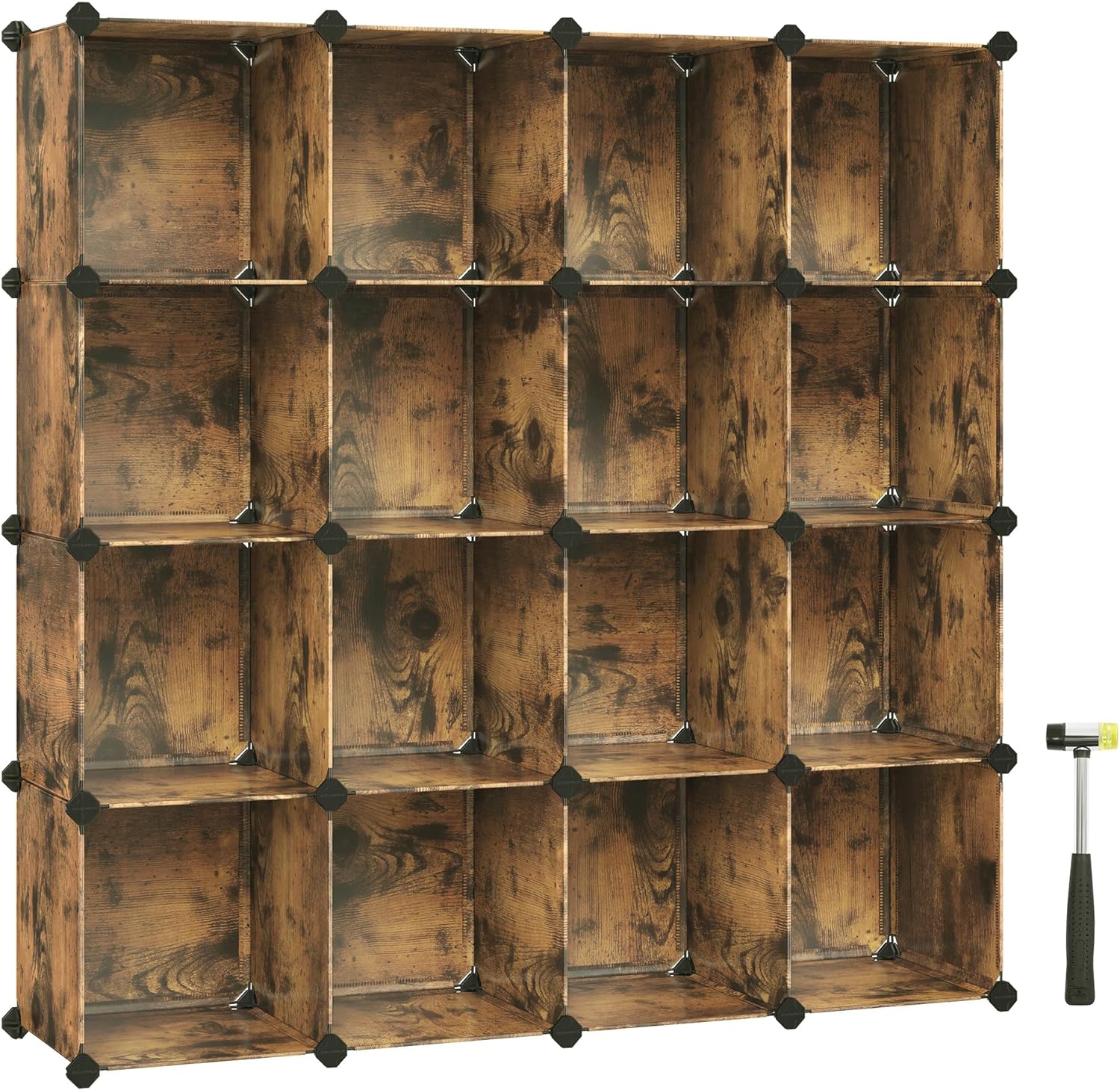 Foto 4 pulgar | Organizador de Almacenamiento en Forma De Cubo 16 Cubos De 123 X 31 X 123 cm Marrón Rústico Songmics Ulpc442a01