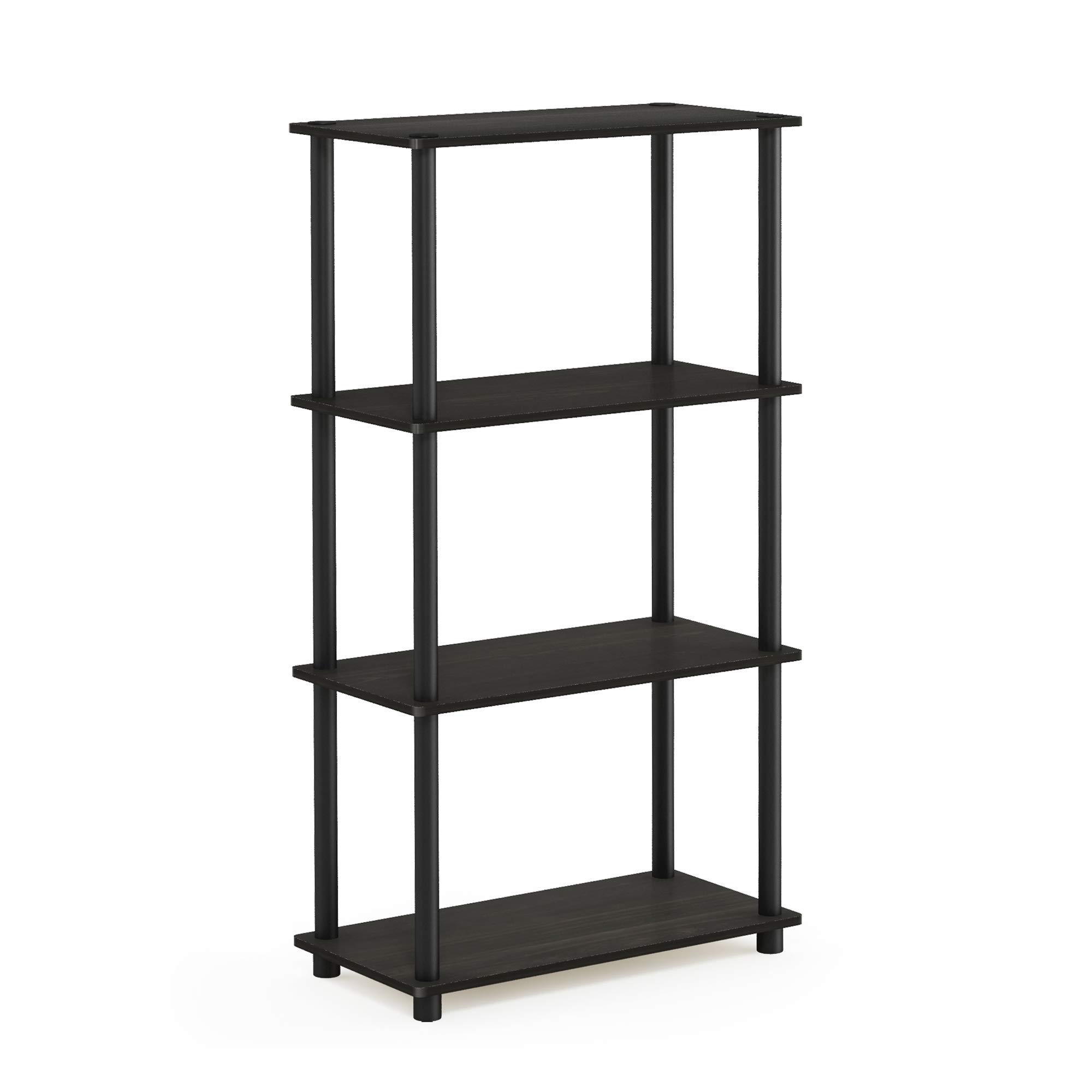 Estante Expositor Furinno Turn-n-tube De 4 Niveles, Color Café Espresso, Negro - Venta Internacional.