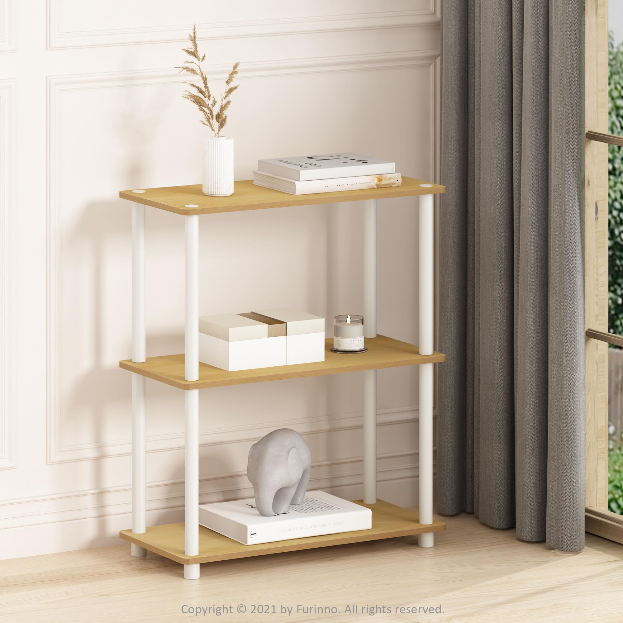 Foto 3 | Expositor Furinno Turn-n-tube De 3 Niveles, Madera De Haya Individual - Venta Internacional.