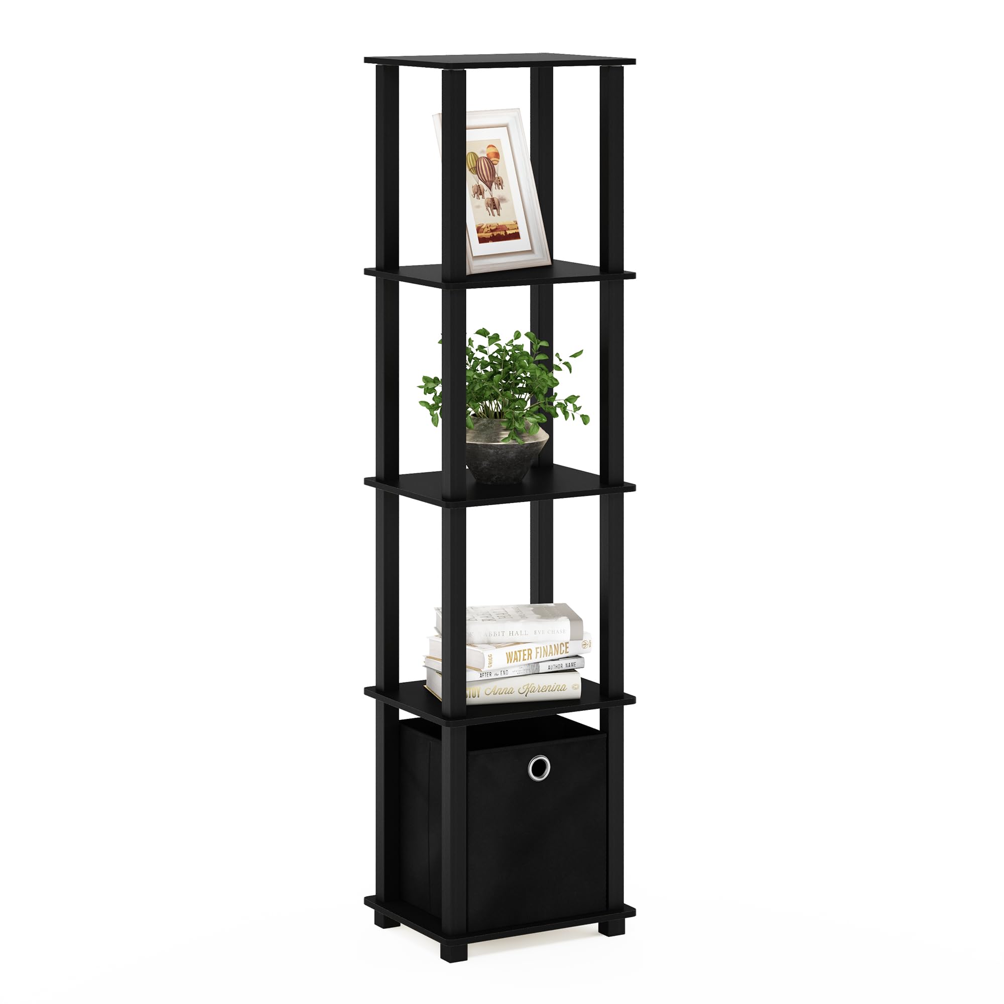 Foto 1 | Estantería Decorativa Furinno Con Papelera Negra - Venta Internacional.