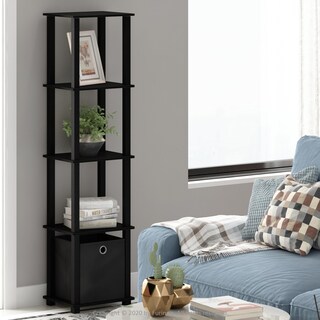 Foto 3 | Estantería Decorativa Furinno Con Papelera Negra - Venta Internacional.