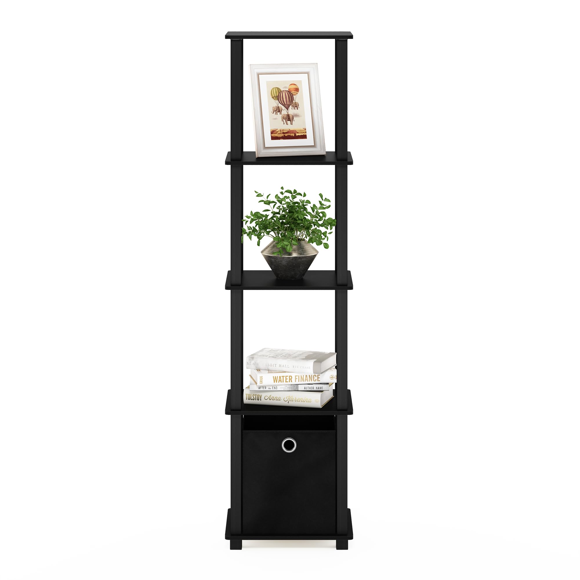 Foto 7 pulgar | Estantería Decorativa Furinno Con Papelera Negra - Venta Internacional.
