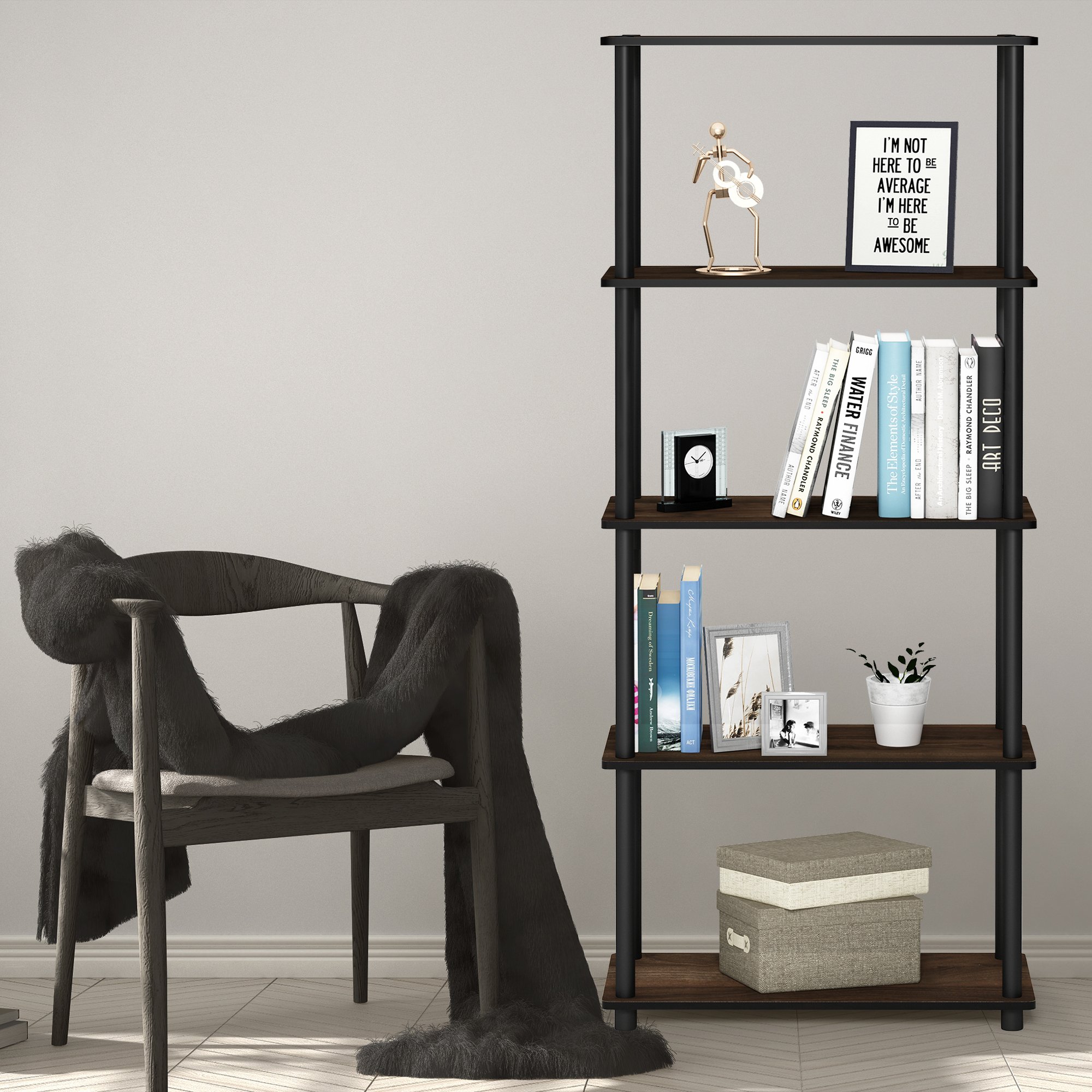 Foto 6 | Estante Furinno Turn-n-tube De 5 Niveles, Multiusos, Columbia Walnu - Venta Internacional.
