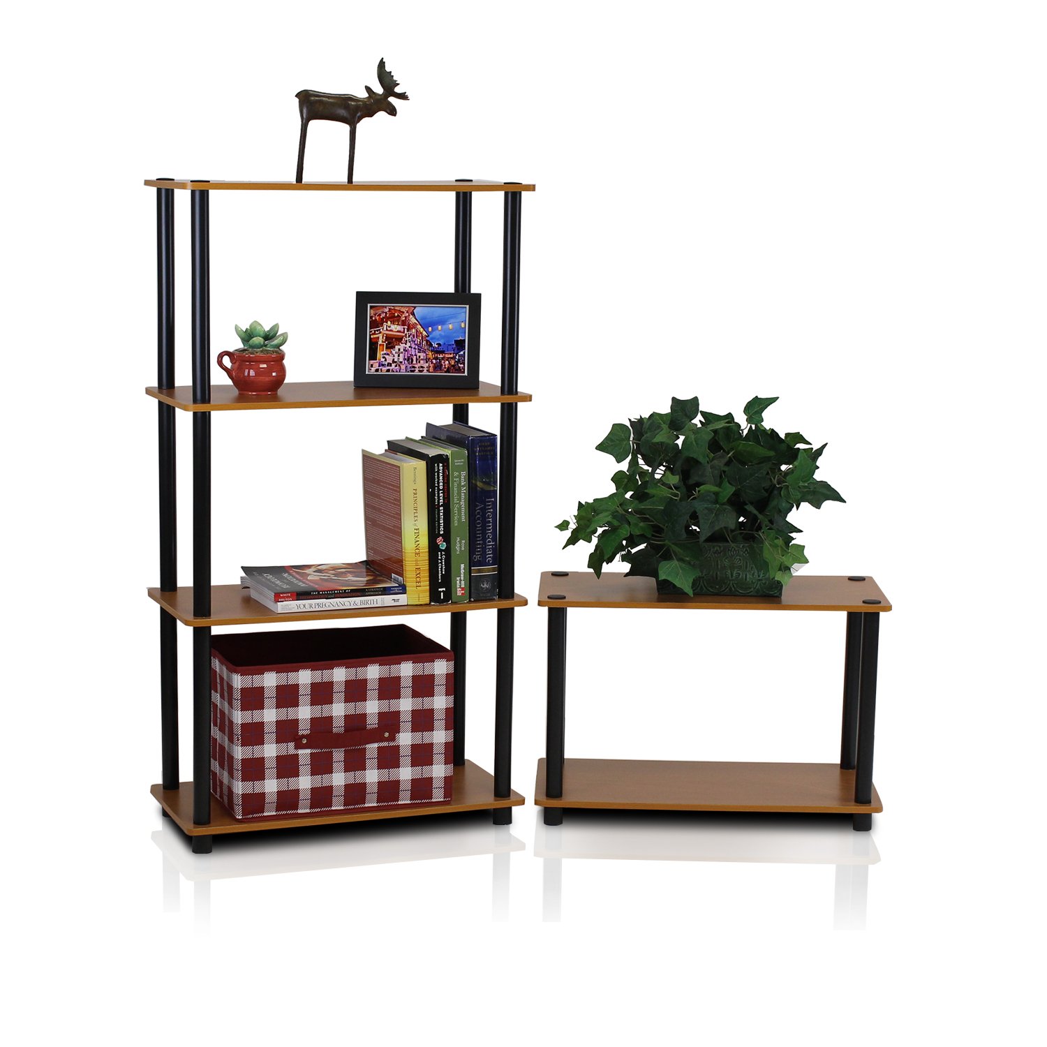 Foto 4 | Estante Expositor Furinno Turn-n-tube De 3 Niveles, Color Cereza Claro - Venta Internacional.
