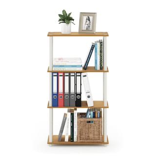 Foto 4 | Estante Expositor Furinno Turn-n-tube De 4 Niveles, Haya Y Blanco - Venta Internacional.
