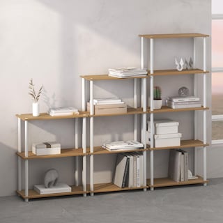 Foto 7 | Estante Expositor Furinno Turn-n-tube De 4 Niveles, Haya Y Blanco - Venta Internacional.